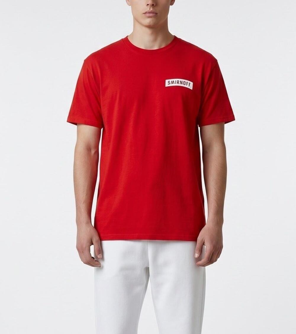 Smirnoff Red Promo T-Shirt Men’s Large Gildan Heavy Cotton Graphic Logo Tee